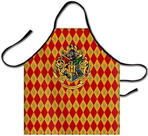 Kaylin Harry Potter Hogwarts Badge Diamond Pattern Logo Bib Apron Canvas Chef Apron Cooking Apron Professional Apron for Cooking, Grill and Baking 32-Inch Length by 28-Inch Width