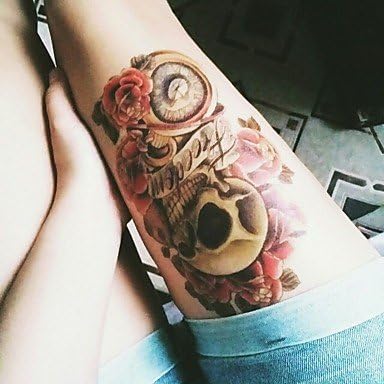 OOFAYZBL Body Art Beauty Makeup Pink Sexy Dangerous Sexy Skull Tattoo 3D Waterproof Temporary Tattoo Stickers Sexy