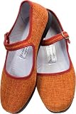 Pumpkin Flax Mary Jane Chinese Shoes