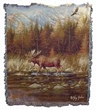 Autumn Memories Wildlife With Moose Tapestry Throw Blanket 50X60 Inches