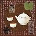 Teatime - Orange Jaipur - Sushila Dahan Art Print Poster 12 x 12