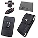 AISCELL Hip Holster for Cellphone,Durable Black Canvas Nylon Pouch Holster Case and Cloth, Compatible for Droid Turbo with Hybrid Protective Cover Silicone Skin Cover Case