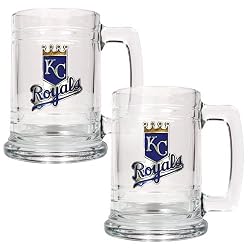 Kansas City Royals MLB 2pc 15oz Glass Tankard Set- Primary Logo by Great American Products