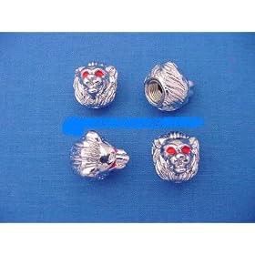 CHROME LION HEAD VALVE STEM CAPS