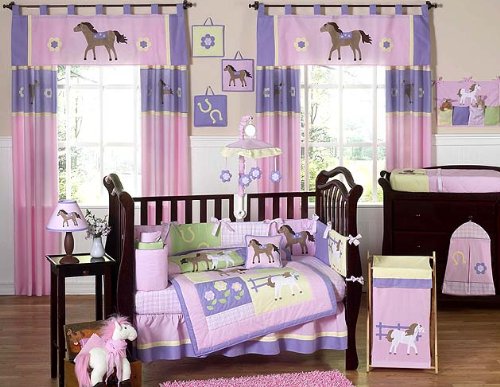 Pretty Pony Horse Baby Bedding 9pc Crib Set