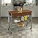 Home Styles The Orleans Kitchen Cart Constructed of Mixed Media, Steel Base with Solid Wood Butcher Block Top, Two Fixed Storage Shelves, Two Push-Through Storage Drawers