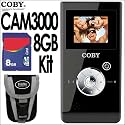 Coby CAM3000 1.3MP 4 X Digital Zoom 1.44in TFT LCD Digital Camcorder/Camera (Black) + 8GB Accessory Kit