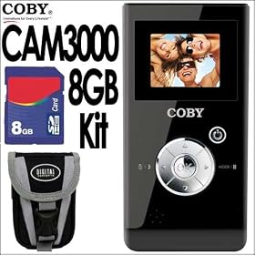 Coby CAM3000 1.3MP 4 X Digital Zoom 1.44in TFT LCD Digital Camcorder Camera (Black) + 8GB... by Coby