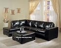 Contemporary Dark Brown Leather Media Sectional Sofa