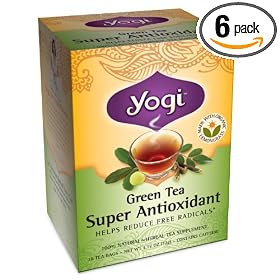 Yogi Green Tea Super Antioxidant, Herbal Tea Supplement, 16-Count Tea Bags (Pack of 6)