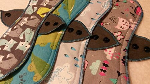 Bamboo &amp; Cotton /PUL Cloth Menstrual Pads-regular Size - Set of 5 Friendly Faces