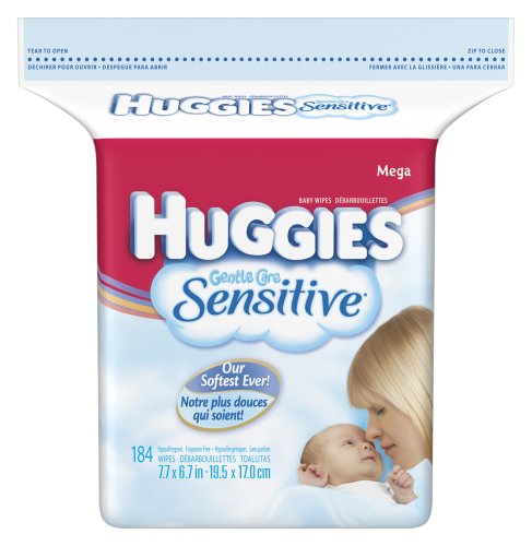 Huggies Gentle Care Sensitive Baby Wipes Popup Refill, 184-Count Pack (Pack of 3)