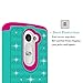 LG Leon Case, LG Tribute 2 Case, LG Leon C40 Case, EC™ Studded Rhinestone Crystal Bling Diamond Hybrid Armor Defender Case Cover for LG Leon C40 / LG Tribute 2 (Teal/Hot Pink)