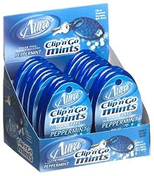 Aura Clip'n'go Sugar Free Peppermint Mints, 0.23-Ounce Packages (Pack of 12)