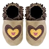 Robeez Infant/Toddler Patchwork Heart Soft Sole Crib Shoe