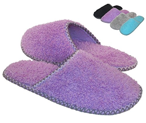 HomeTop Women s Cozy Plush Fleece Slip On Memory Foam House Slippers (Large / 9-10 B(M) US, Light Purple)