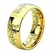 8MM Titanium Comfort Fit Wedding Band Ring Tibetan Mantra Om Mani Padme Hum Yellow Tone Ring (5 to 13)