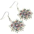 Multi Color Snowflake Epoxy Drop Earrings Fashion Jewelry