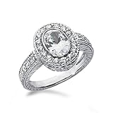 1.35 Ct Oval Diamond Engagement Ring Vintage SI3-G 14K