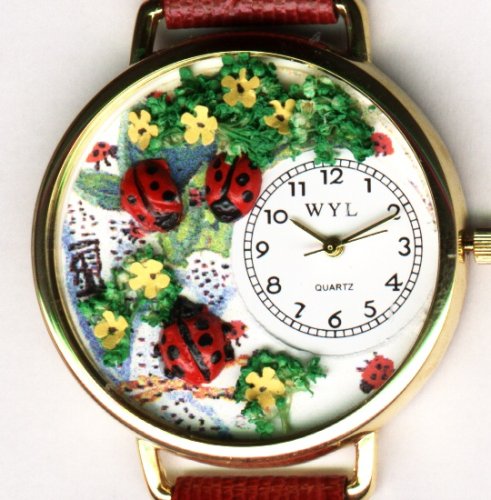 Whimsical Watches Watches, Lady Bug Gold Watch, Womens Watches, Womens Whimsical Watches Watches