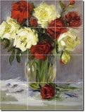 IMAGE OF Roses are Red by Bette Jaedicke - Floral Flowers Glass Tile Wall Floor Mural 24