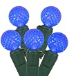 Set of 50 Blue LED G12 Berry Fashion Glow Christmas Lights - Green Wire