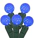 Set of 50 Blue LED G12 Berry Fashion Glow Christmas Lights - Green Wire