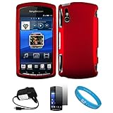 Metallic Red 2 Piece Crystal Hard Snap-On Protector Case for Sony Ericsson  ....