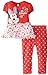 Disney Baby Girls Minnie Mouse Legging Set with Peplum Top, Red, 3/6 Months