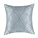CaliTime Faux Silk Throw Pillow Case Cover for Sofa Couch Home Decoration Modern Waves Lines Embroidered 18 X 18 Inches Gray