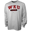 Nike Western Kentucky Hilltoppers Ash Arch Lettering Long Sleeve T-shirt