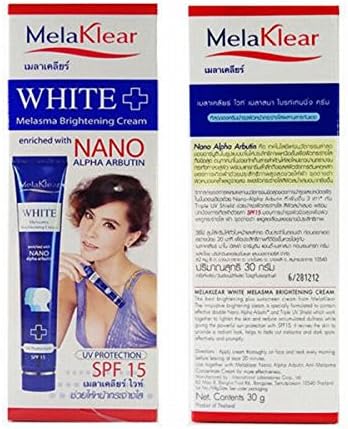 MELAKLEAR WHITE MELASMA BRIGHTENING CREAM UV PROTECTION SPF 15 Enriched with 2X NANO ALPHA ARBUTIN