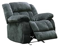 Big Sale Homelegance 9636CC-1 Laurelton Textured Plush Microfiber Glider Recliner Chair, Gray