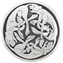 2" (50mm) Round Celtic Lion Pendant / Brooch-Pin