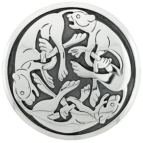 2" (50mm) Round Celtic Lion Pendant / Brooch-Pin by 