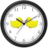 Two Ducks Kissing - Yellow Duck or Ducky - Bird - JP Wall Clock by WatchBuddy Timepieces (Black Frame)