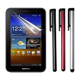 Premium LCD Clear Screen Protector + 3 Packs of Touch Screen Stylus Pen for Samsung Galaxy Tab 7.0 Plus P6200 P6210