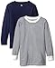 American Hawk Big Boys' 2 Pack: Long Sleeve Thermal Tops, Navy//Natural, 10/12