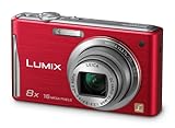 Panasonic Lumix DMC-FS35EG-R Digitalkamera (16 Megapixel, 8-fach opt. Zoom, 6,7 cm (2,7 Zoll) Display, bildstabilisiert) rot