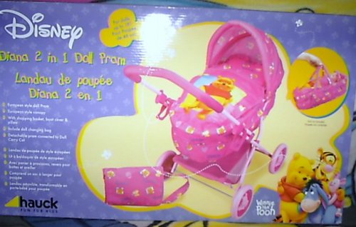 Childrens Toyshop  Toys : Disney Winnie The Pooh Diana 2 in 1 Dolls Pram