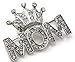 Soulbreezecollection Queen Princess Tiara Heart Mother's Day Mom Pin Brooch Clear Rhinestones