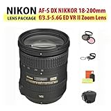 Nikon AF-S DX NIKKOR 18-200mm f/3.5-5.6G ED VR II Zoom Lens + Filter Kit + Lens Cap Keeper + Cleaning Kit + Camera Holster Case