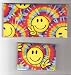 Checkbook Cover Debit Set Made with Smiley Face Tie Dye Peace Sign Fabric