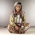 Native American Indian Chief w/ Pipe Flute Statue