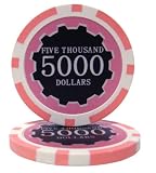 50 $5000 Eclipse Clay Composite 14 Gram Pink Poker Chips