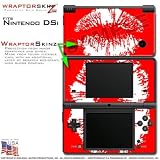 Nintendo DSi Skin Big Kiss White on Red WraptorSkinz Skins (DSi NOT INCLUDE ....