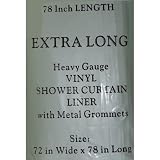 Carnation Home Fashions 72-Inch Wide by 78-Inch Long Vinyl Shower Curtain Liner, Super Clear