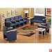 Fabric Reception Seating Group Avon Blue Fabric/Cherry Finish