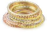 Marcia Moran Tri-Colored Ribbed Stackable Ring, Size 7