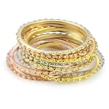Marcia Moran Tri-Colored Ribbed Stackable Ring